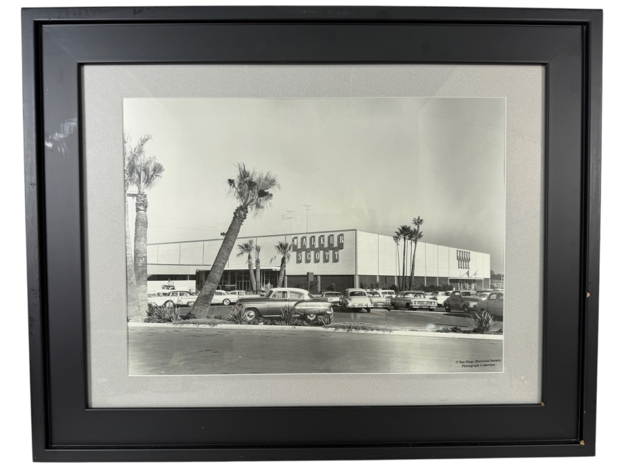 San Diego History Center Collection Walker Scott Department Store Mid-Century Architecture Framed Archive Photograph 19 X 15 Framed: 28.5 X 23