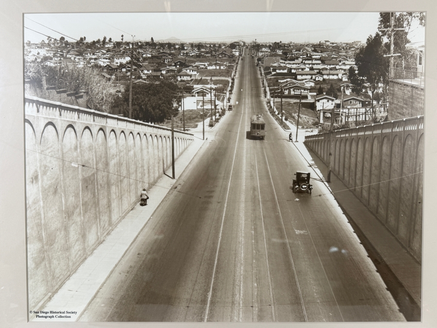 San Diego History Center Collection University Avenue Looking East From The Georgia Street Bridge Vintage Archive Photograph 19 X 15 Framed: 28.5 X 23 [Photo 2]