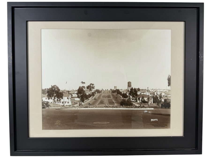 San Diego History Center Collection El Cajon Boulevard Looking East From Park Boulevard Vintage 1928 Archive Photograph 19 X 15 Framed: 28.5 X 23
