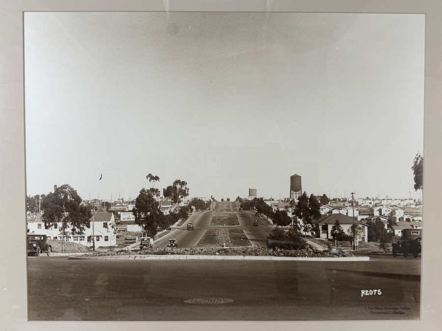 San Diego History Center Collection El Cajon Boulevard Looking East From Park Boulevard Vintage 1928 Archive Photograph 19 X 15 Framed: 28.5 X 23 [Photo 2]