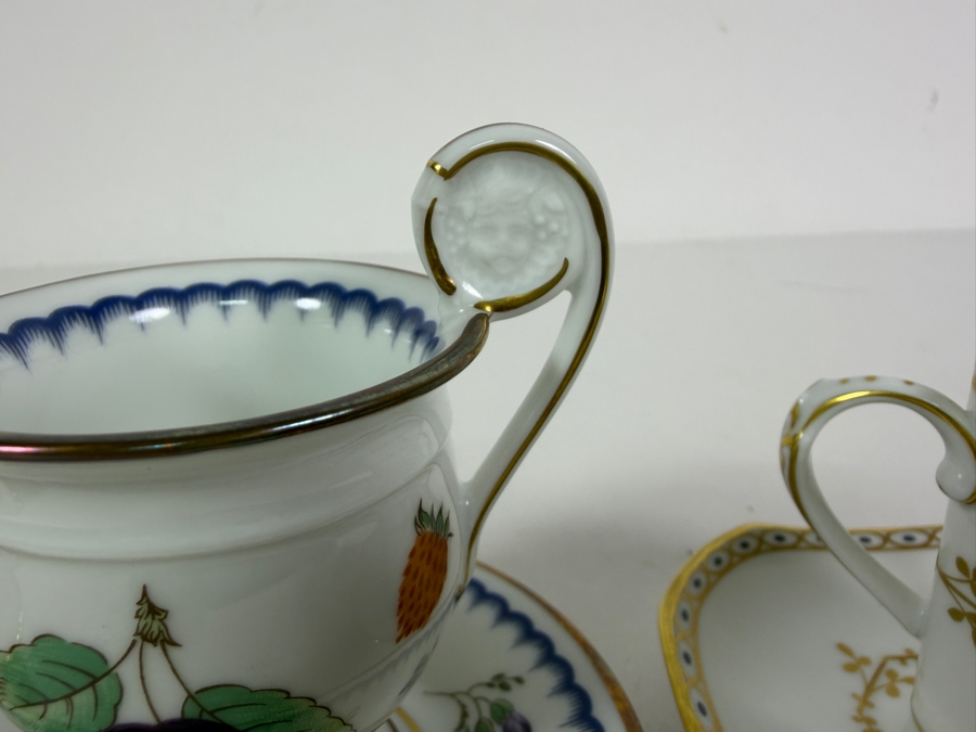 Richard Ginori Antico Doccia Italian Fruits Fine Porcelain Miniature Demitasse Cups and Saucers Set [Photo 3]