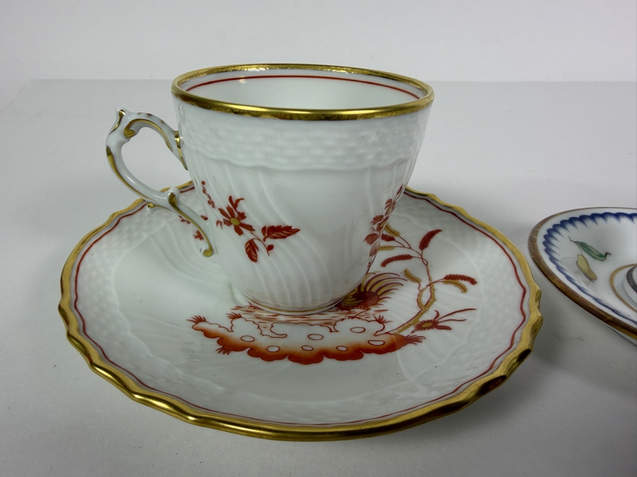Richard Ginori Antico Doccia Italian Fruits Fine Porcelain Miniature Demitasse Cups and Saucers Set [Photo 6]