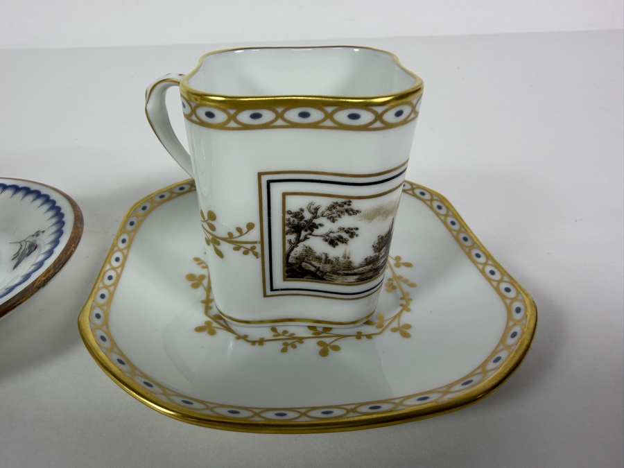 Richard Ginori Antico Doccia Italian Fruits Fine Porcelain Miniature Demitasse Cups and Saucers Set [Photo 4]