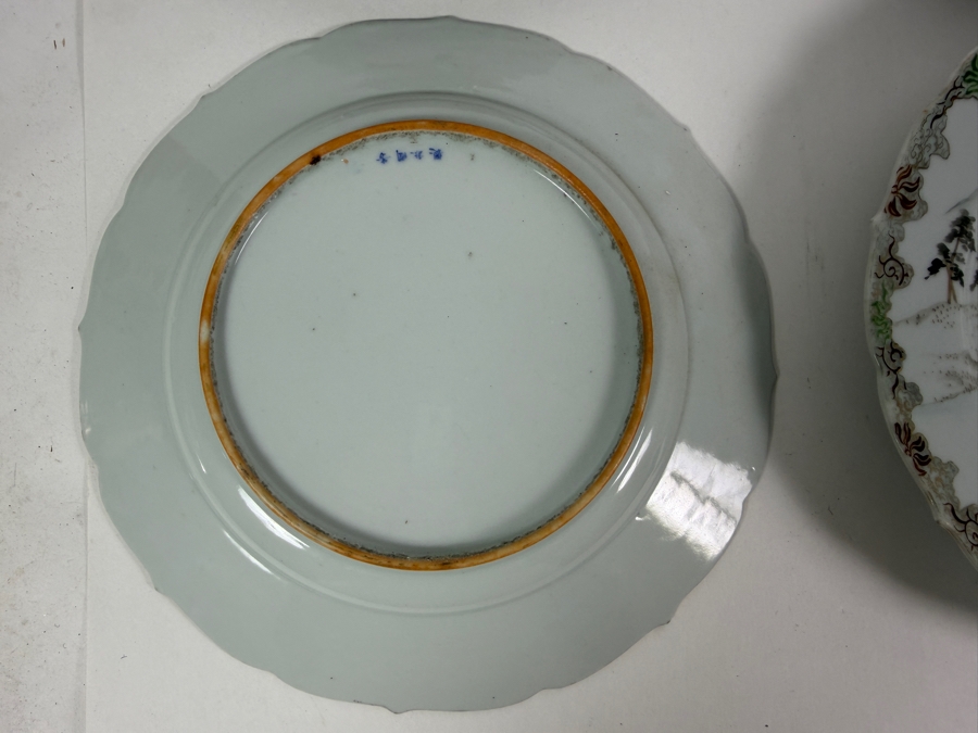 Set Of Six Antique Japanese Arita Kutani Porcelain Scalloped Dessert Plates Hand Painted By Kogokusha 9'W [Photo 16]