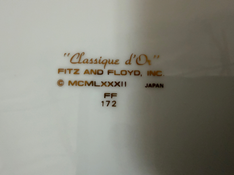 Fitz & Floyd Fine Porcelain Classique d’Or Gold Banded Ribbed Rim Plate Collection 6.5' / 10.5' [Photo 8]