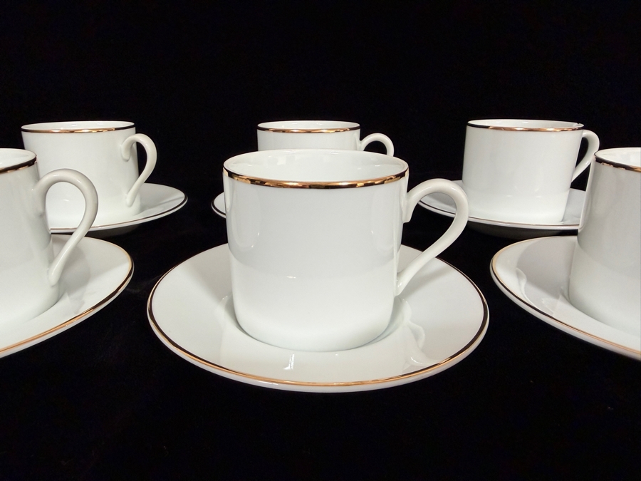 Tiffany & Co. Gold Band Contemporary Bone China Six Person Demitasse Espresso Service Collection [Photo 3]