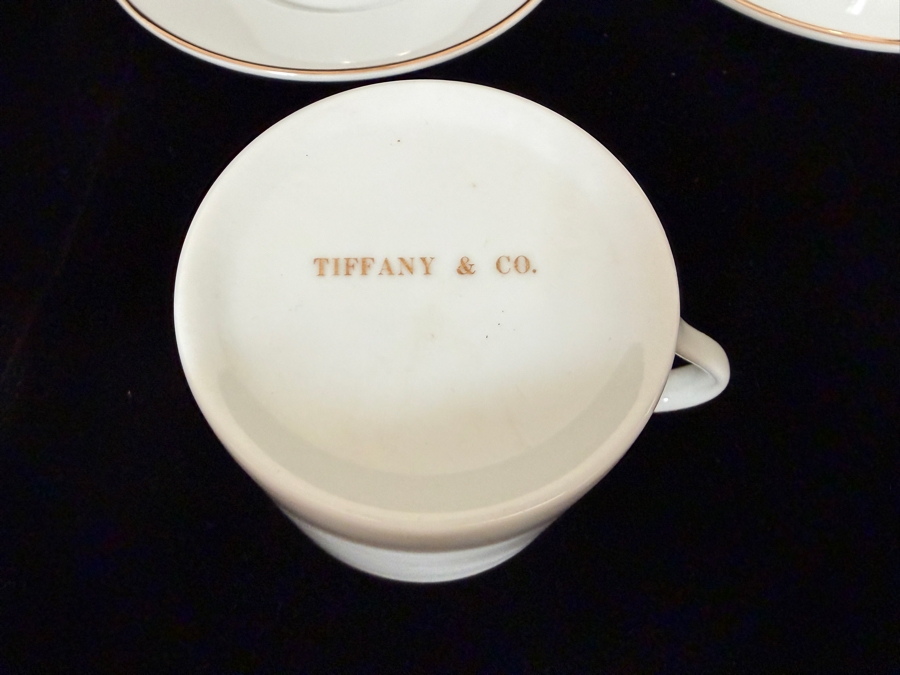 Tiffany & Co. Gold Band Contemporary Bone China Six Person Demitasse Espresso Service Collection [Photo 6]