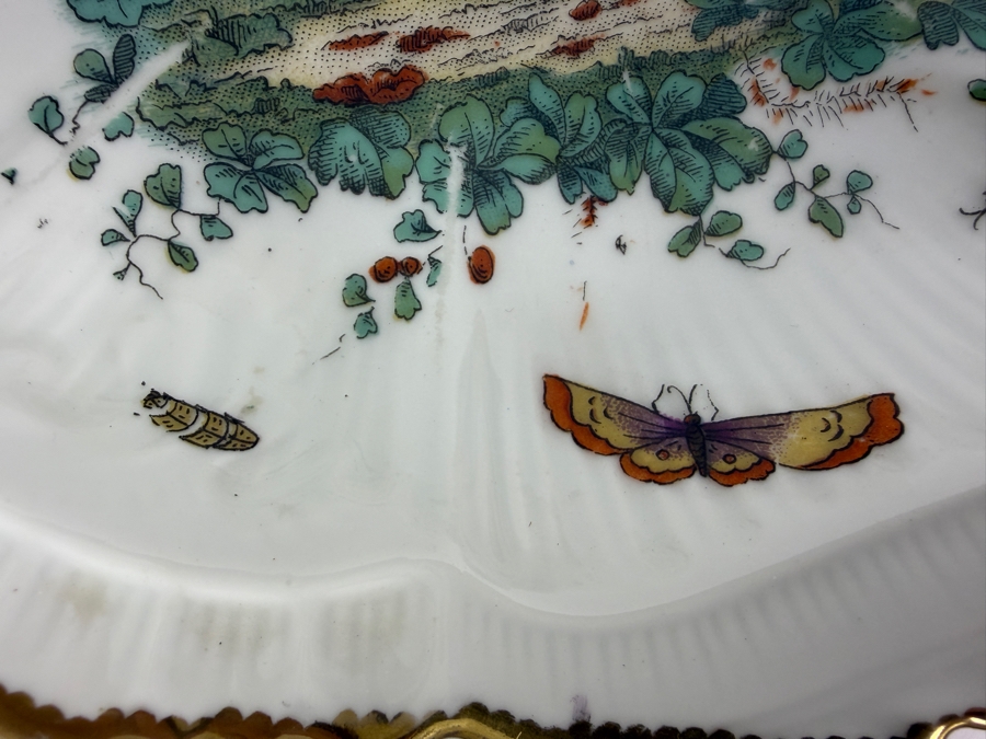 Mottahedeh Chelsea Birds Fine Porcelain Scalloped Bon-Bon Serving Bowl 9'W X 2'H [Photo 4]