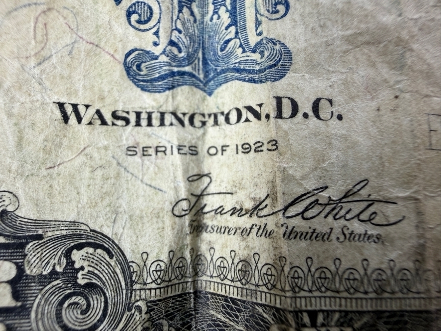 1987 Bureau of Engraving and Printing (BEP) 125th Anniversary Commemorative Exhibition Poster (Framed) Grouped with an Antique 1923 United States $1 'Ace' Silver Certificate Large-Size Banknote 18' X 25' [Photo 16]