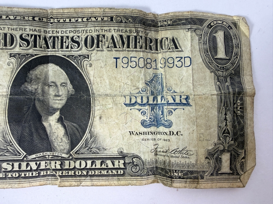 1987 Bureau of Engraving and Printing (BEP) 125th Anniversary Commemorative Exhibition Poster (Framed) Grouped with an Antique 1923 United States $1 'Ace' Silver Certificate Large-Size Banknote 18' X 25' [Photo 12]