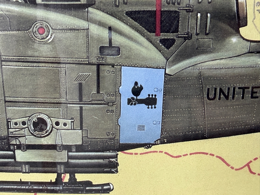 Larry Capadura 'Bell UH-1C Huey — Sharks Gun Platoon' Hand-Signed Limited Edition 118/1000 Military Aviation Art Print 26' X 22' Framed: 35.5' X 30' [Photo 6]