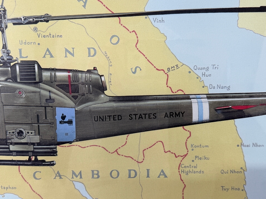 Larry Capadura 'Bell UH-1C Huey — Sharks Gun Platoon' Hand-Signed Limited Edition 118/1000 Military Aviation Art Print 26' X 22' Framed: 35.5' X 30' [Photo 5]