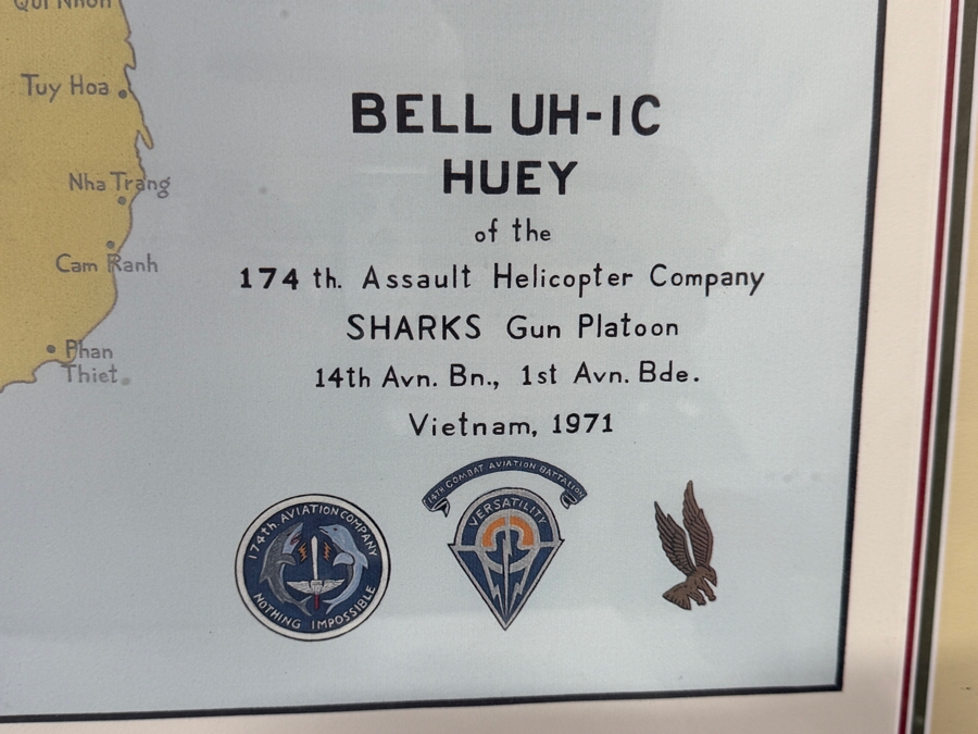 Larry Capadura 'Bell UH-1C Huey — Sharks Gun Platoon' Hand-Signed Limited Edition 118/1000 Military Aviation Art Print 26' X 22' Framed: 35.5' X 30' [Photo 8]