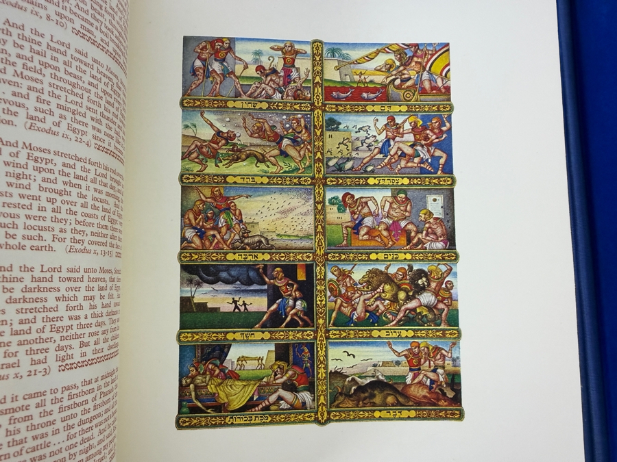 The Haggadah Executed By Arthur Szyk And Edited By Cecil Roth Blue Velvet Hardcover Edition Housed In Matching Clamshell Slipcase [Photo 8]