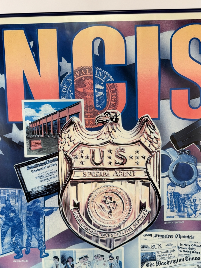 Naval Criminal Investigative Service (NCIS) Hand-Signed By Jeffrey C. Calandra Limited Edition 00/450 Commemorative History Collage Poster From The Estate Of Roy Nedrow, The 1st Director Of NCIS [Photo 2]