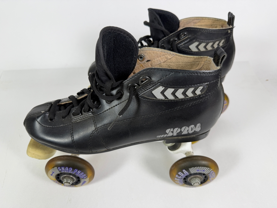 Vintage Pacer SP204 Black Leather Quad Speed Skates Outfitted With Labeda Young Guns Wheels Mens Size 8 [Photo 2]
