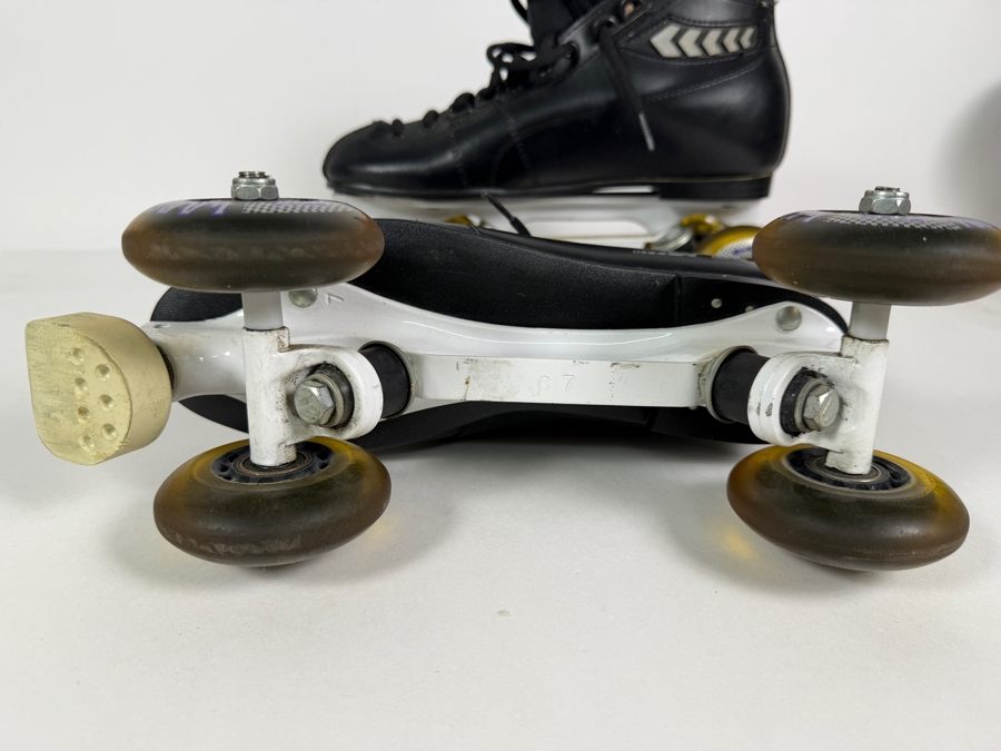 Vintage Pacer SP204 Black Leather Quad Speed Skates Outfitted With Labeda Young Guns Wheels Mens Size 8 [Photo 3]