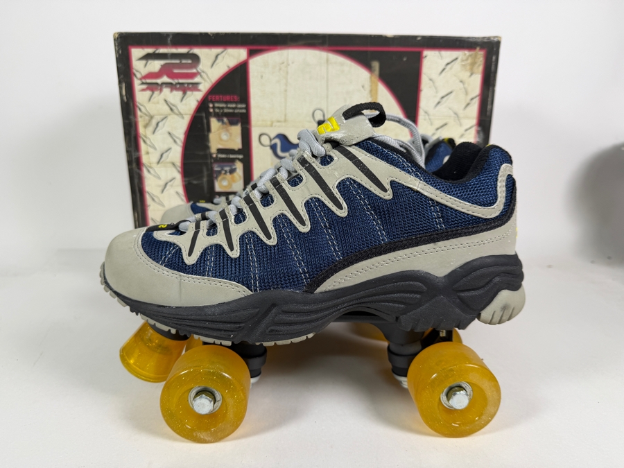 Vintage Rage 4x4 (By Oxygen) Blue and Grey Low-Top Sneaker Quad Roller Skates Men's 8 / Women's 10 [Photo 2]