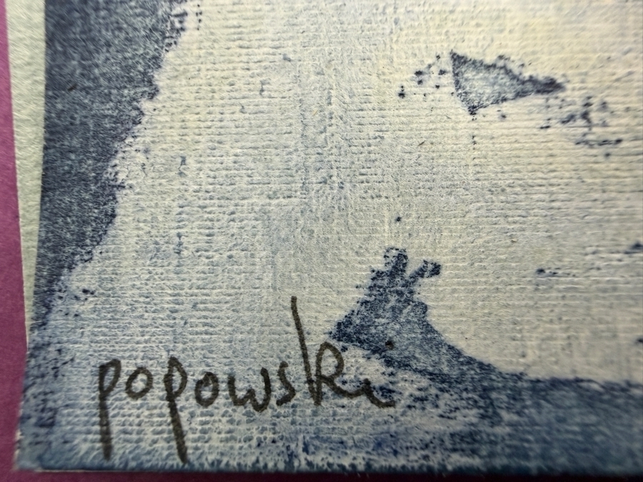 Vintage Popowski Hand-Signed Abstract Ink Sketch 'Is That All There Is?' Over Watercolor Ground 5' X 8' [Photo 6]