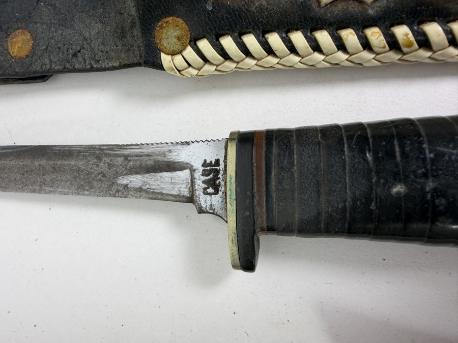 Collection of Four Vintage Custom and Factory Fixed-Blade Knives (Including Parker, Case, Anza Bastard File, and Stiletto Throwing Dagger) [Photo 10]