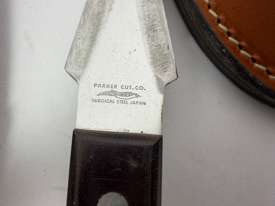 Collection of Four Vintage Custom and Factory Fixed-Blade Knives (Including Parker, Case, Anza Bastard File, and Stiletto Throwing Dagger) [Photo 5]