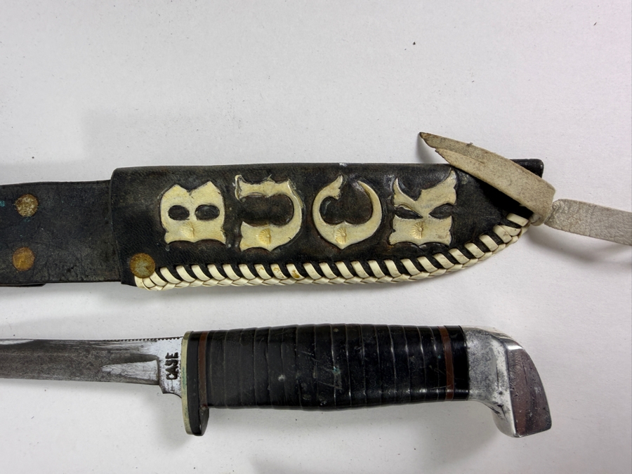 Collection of Four Vintage Custom and Factory Fixed-Blade Knives (Including Parker, Case, Anza Bastard File, and Stiletto Throwing Dagger) [Photo 11]