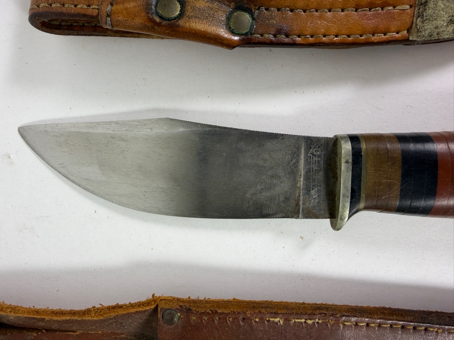 Collection of Four Vintage Custom and Factory Fixed-Blade Knives (Including Parker, Case, Anza Bastard File, and Stiletto Throwing Dagger) [Photo 3]