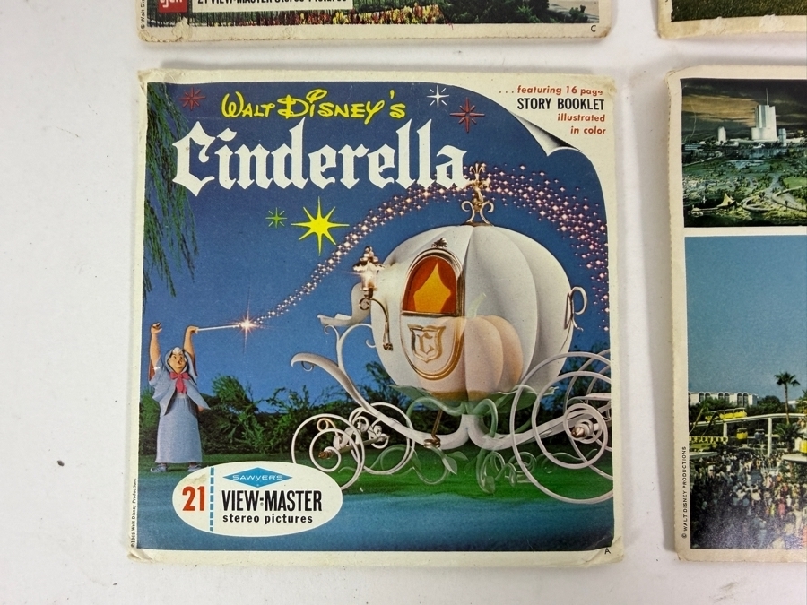 Collection of Four Vintage 1960s GAF and Sawyer's View-Master 3-Reel Packets (Featuring Disneyland and Walt Disney's Cinderella) [Photo 5]