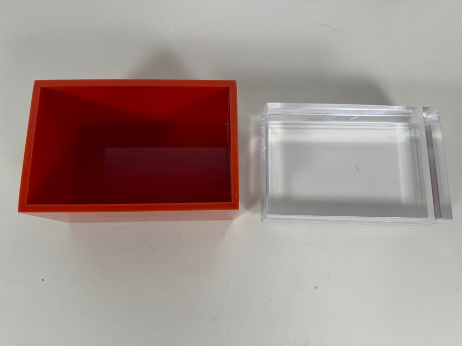 Alessandro Albrizzi Red Acrylic Box with Clear Lucite Lid 6'W X 4'D X 5'H [Photo 5]