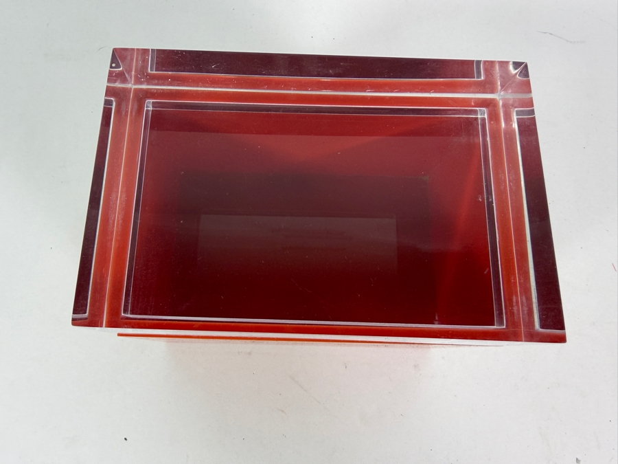 Alessandro Albrizzi Red Acrylic Box with Clear Lucite Lid 6'W X 4'D X 5'H [Photo 4]