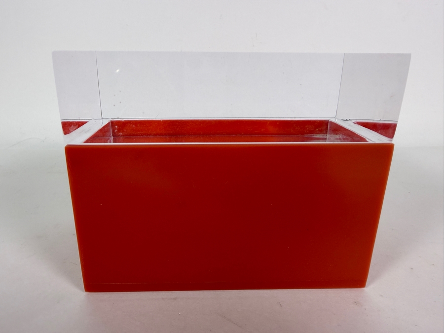 Alessandro Albrizzi Red Acrylic Box with Clear Lucite Lid 6'W X 4'D X 5'H [Photo 2]