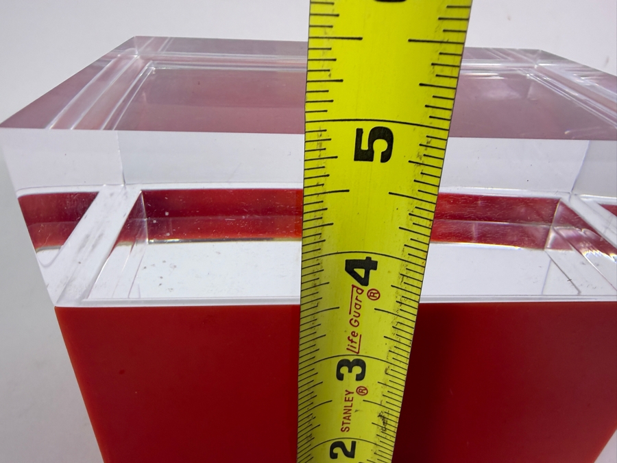 Alessandro Albrizzi Red Acrylic Box with Clear Lucite Lid 6'W X 4'D X 5'H [Photo 8]