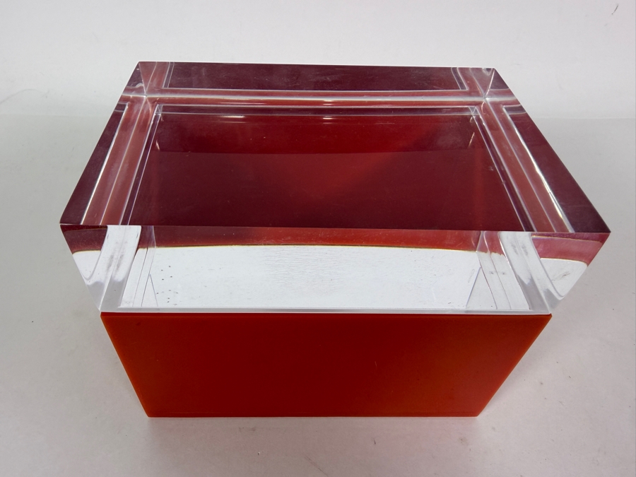 Alessandro Albrizzi Red Acrylic Box with Clear Lucite Lid 6'W X 4'D X 5'H [Photo 3]