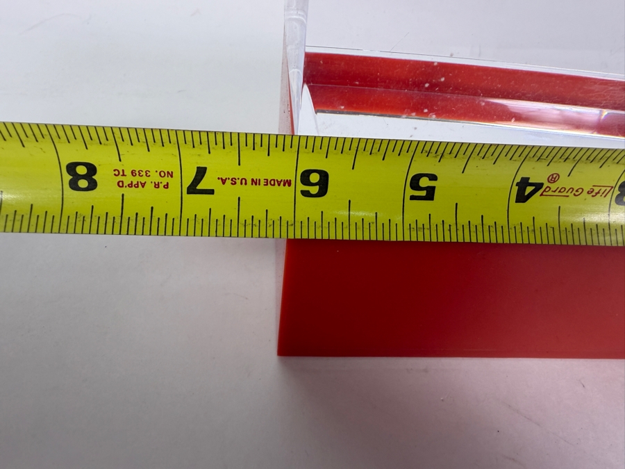 Alessandro Albrizzi Red Acrylic Box with Clear Lucite Lid 6'W X 4'D X 5'H [Photo 6]