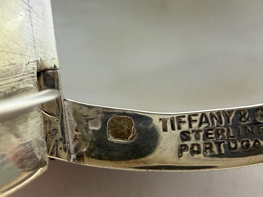 Vintage Tiffany & Co. Sterling Silver-Mounted Tiger Cowrie Shell Trinket or Snuff Box Made in Portugal 81g [Photo 14]