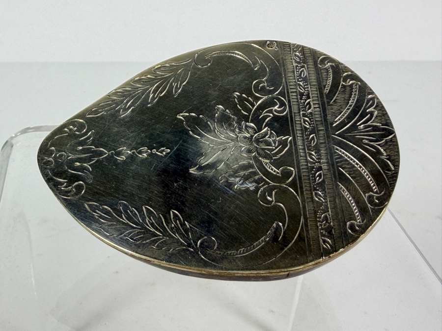 Vintage Tiffany & Co. Sterling Silver-Mounted Tiger Cowrie Shell Trinket or Snuff Box Made in Portugal 81g [Photo 2]