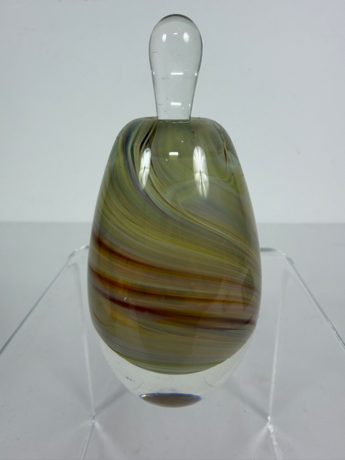 Studio Art Glass Perfume Bottled Signed D. Miyahara and Dated 1984 3.5'H [Photo 3]