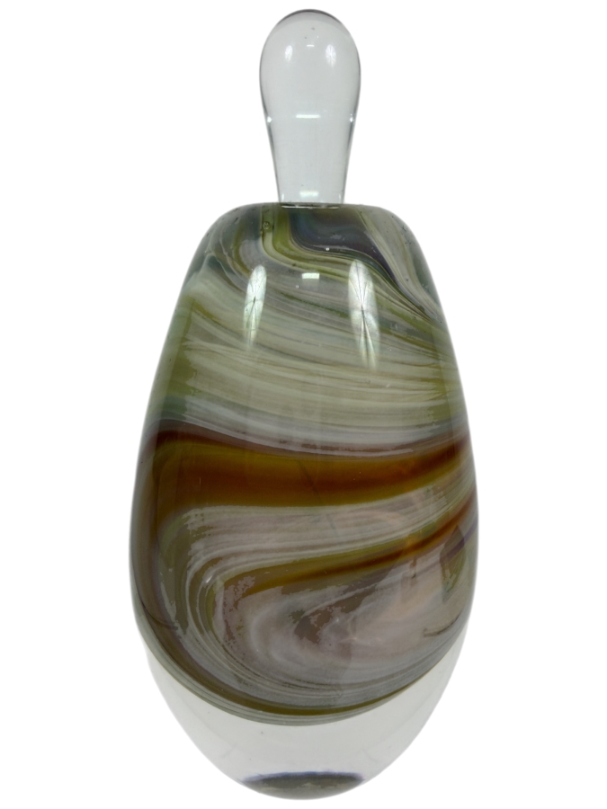 Studio Art Glass Perfume Bottled Signed D. Miyahara and Dated 1984 3.5'H