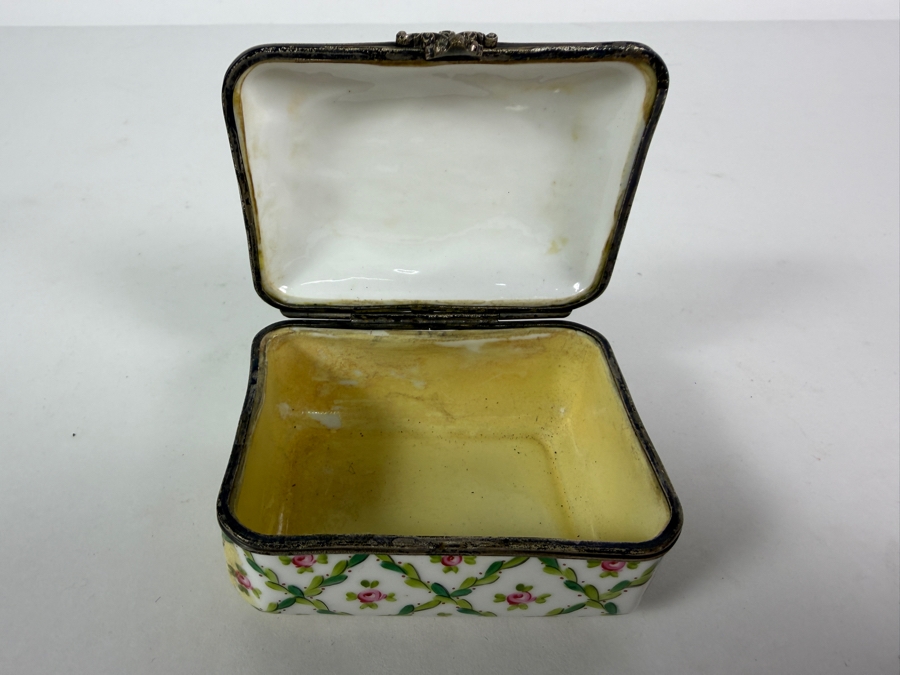 Sevres French Porcelain Hand-Painted Box 3.25'W X 2.25'D X 2.5'H [Photo 4]
