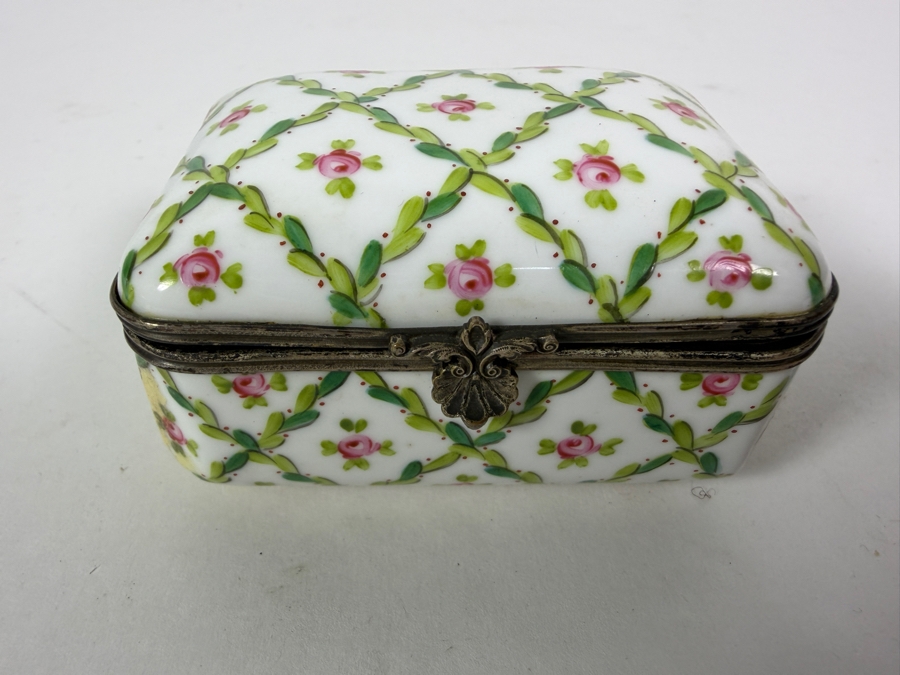 Sevres French Porcelain Hand-Painted Box 3.25'W X 2.25'D X 2.5'H [Photo 11]