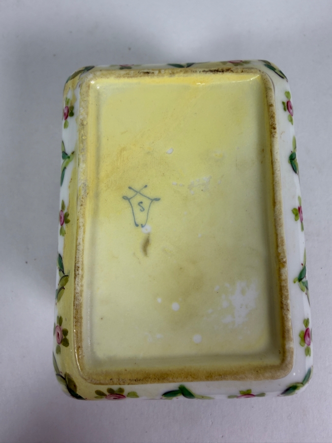 Sevres French Porcelain Hand-Painted Box 3.25'W X 2.25'D X 2.5'H [Photo 5]