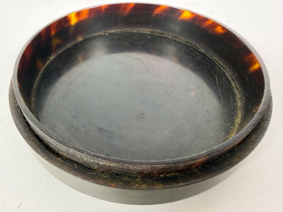Stunning Antique Hand-Painted Miniature Portrait Snuff Trinket Box 3.25'W X 1'H (Side Of Lid Has a Crack - See Photos) 80.0g [Photo 11]