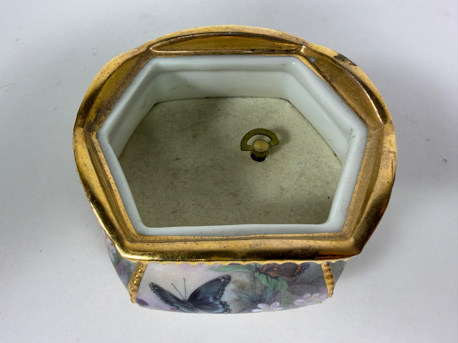 Limited Edition Flights of Fancy Lena Liu's Enchanted Wings Porcelain Music Box Featuring Music Wind Beneath My Wings 2001 3.5'H [Photo 5]