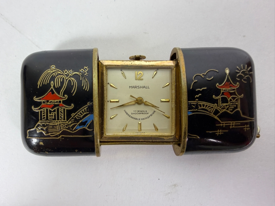 Vintage Marshall 17-Jewel Sliding Purse and Travel Watch Working [Photo 2]