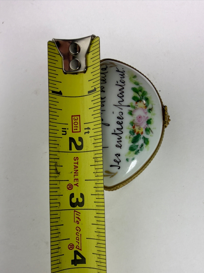 Vintage Hand-Painted Limoges Porcelain Trinket Box 2.5'W [Photo 7]