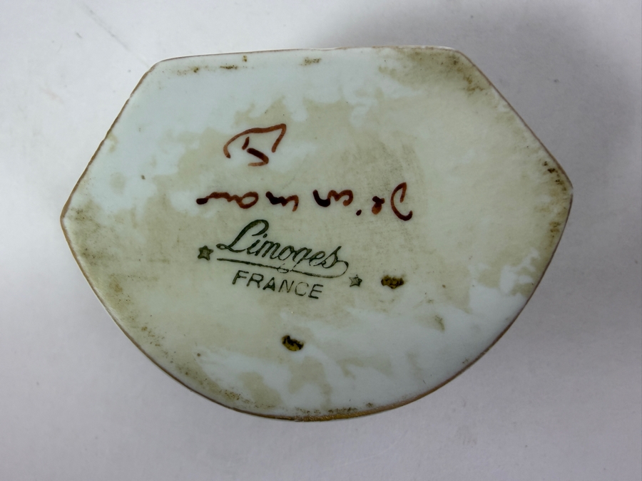 Vintage Hand-Painted Limoges Porcelain Trinket Box 2.5'W [Photo 5]
