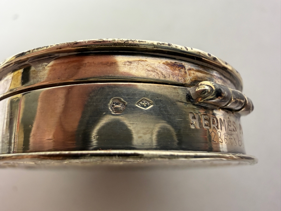 Vintage Hermes Paris Silver 1873 5 Francs Coin Hinged Snuff Pill Box 29.2g [Photo 11]