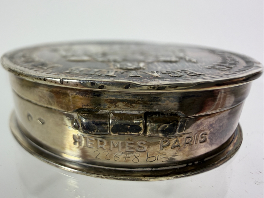 Vintage Hermes Paris Silver 1873 5 Francs Coin Hinged Snuff Pill Box 29.2g [Photo 9]