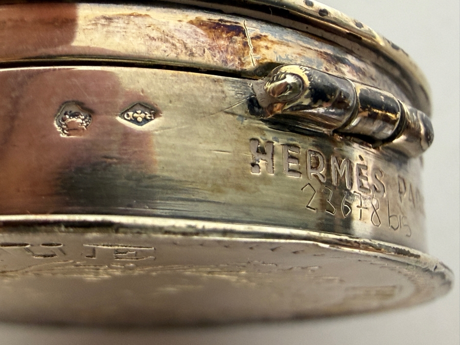 Vintage Hermes Paris Silver 1873 5 Francs Coin Hinged Snuff Pill Box 29.2g [Photo 13]