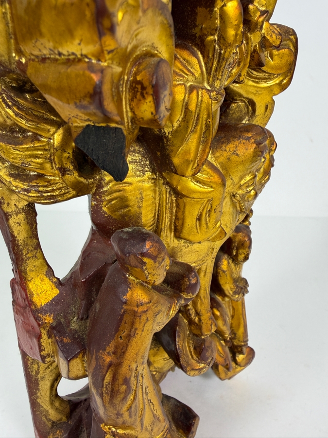 Antique Chinese Pierced and Carved Gilt-Wood Wall Panel 4'W X 10.5'H [Photo 8]
